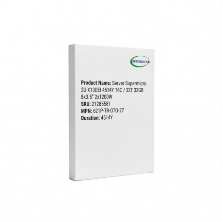 "Server Supermicro 2U X13DEI 4514Y 16C/32T 32GB 8x3.5"" 2x1200W"