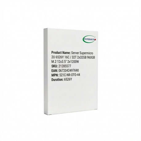 "Server Supermicro 2U 6526Y 16C/32T 2x32GB 960GB M.2 12x3.5"" 2x1200W"