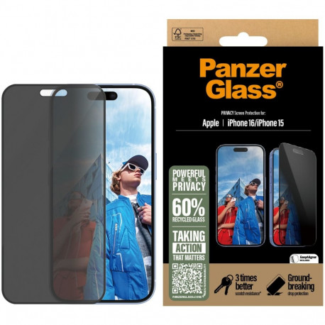 "PanzerGlass Privacy iPhone 16/15 UWF"