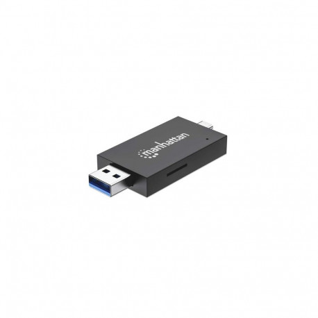 Manhattan USB-A / USB-C combo Multi-Card Reader/Writer, 5 Gbps (USB 3.2 Gen1 aka USB 3.0), Male to m