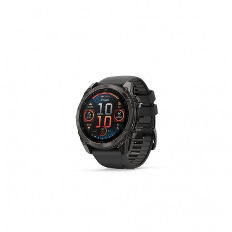 Garmin fēnix 8 AMOLED Sapphire watch, 51 mm, Carbon grey DLC with Black/pebble grey silicone band