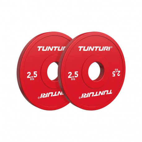 Raskuskettad TUNTURI Platinum Fractional Plates, Red, 50mm, 2 x 2,5 kg