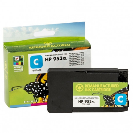 Compatible Static Control HP 953XL (F6U16AE) Ink Cartridge, Cyan (New chip)