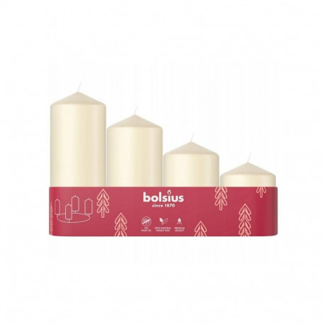 Bolsius Advent Christmas Candles 4pcs 60x48mm Cream