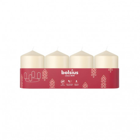 Bolsius Cylinder Candles 4pcs 60x40mm Cream