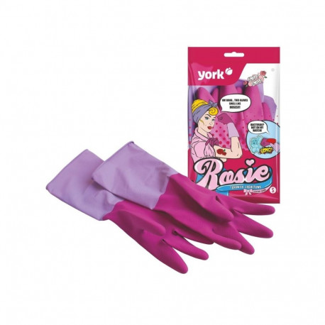 York Rosie Scented Rubber Gloves Pink Size S