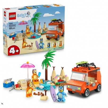 LEGO BLUEY 11202 Bluey's Beach & Family Car Trip Construction