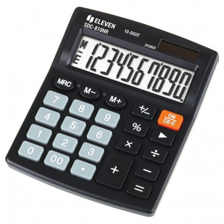 ELEVEN calculator office SDC-810NR  10-digit display, dual-powered, black