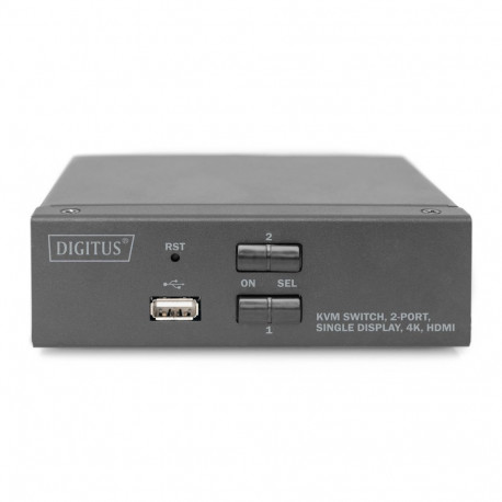 Digitus KVM-lüliti 2-pordiline ühe ekraaniga 4K HDMI