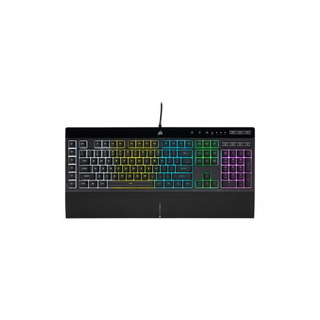 Corsair mänguklaviatuur K55 RGB PRO kummikupliga RGB LED-valgustusega US juhtmega, must