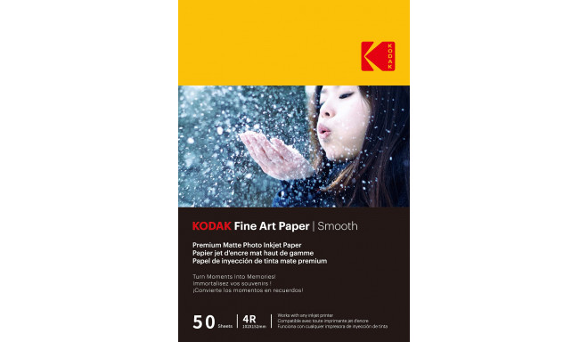 Kodak fotopaber 10x15 Fine Art Smooth 230g 50 lehte
