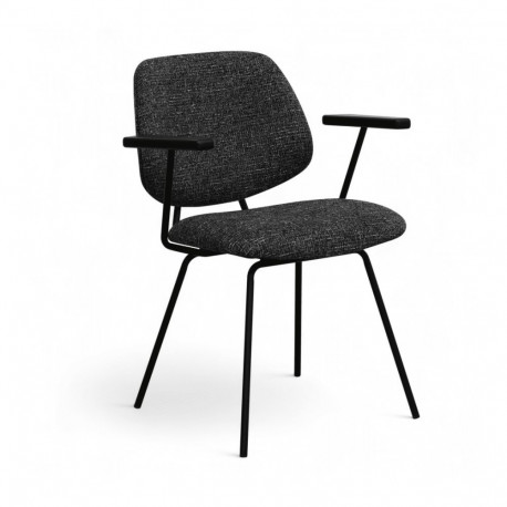 Söögitool SOFIA käetugedega, must