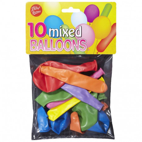 Bini segavärvi õhupallid, 10 tk