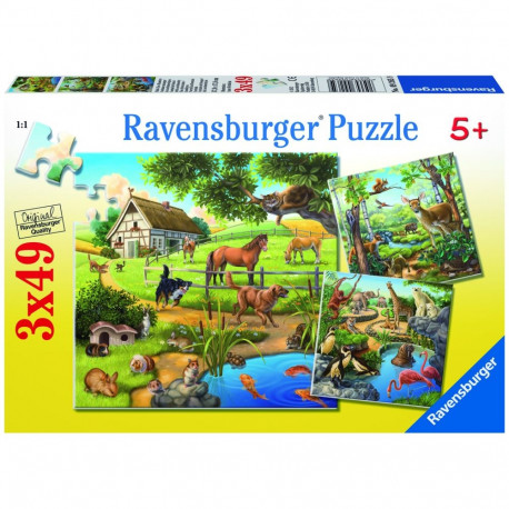 Ravensburger puzzle Loomad 3x49pcs