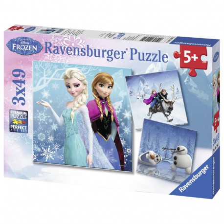 Ravensburger pusle 3x49 tk Lumekuninganna / Frozen