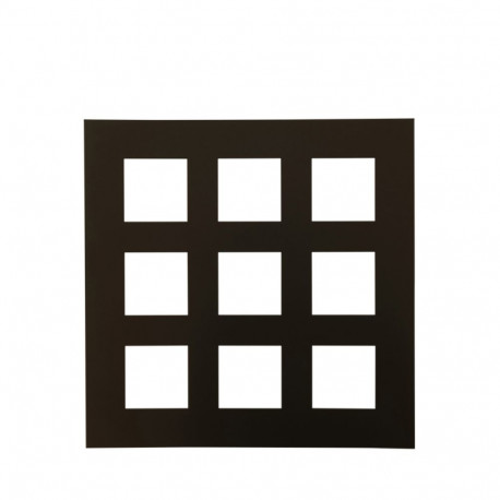 Focus Passepartout 50x50 / Collage 9 pic Black w. black core