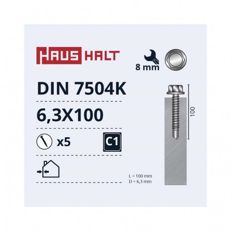 SELF SCR 6.3X100 metall DIN7504K tsingitud 5 tk M2