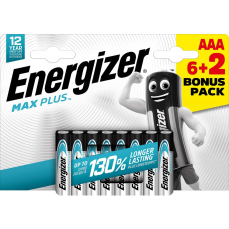 Energizer battery Max Plus Alkaline AAA CHP8 6+2