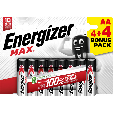 Energizer battery Max Alkaline AA/LR6 CHP8 4+4