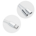 Adapter AUX 2in1 Type C (male) to Type C (female) / Jack 3,5 mm (female) white