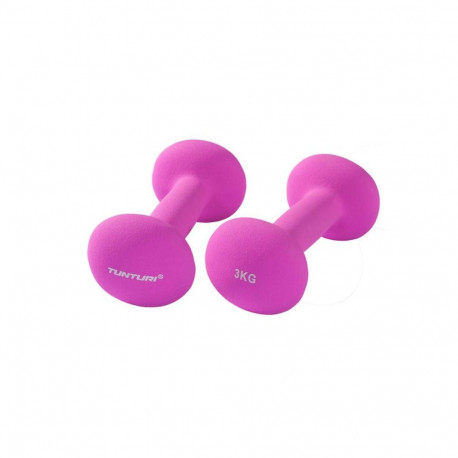 Hantlid TUNTURI Neopreen Dumbbells 3kg, lillad