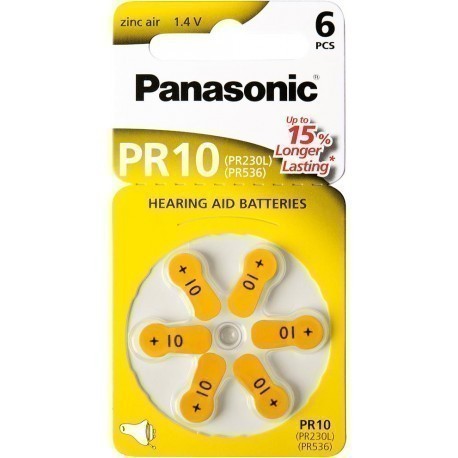 Panasonic hearing aid battery PR10L/6DC