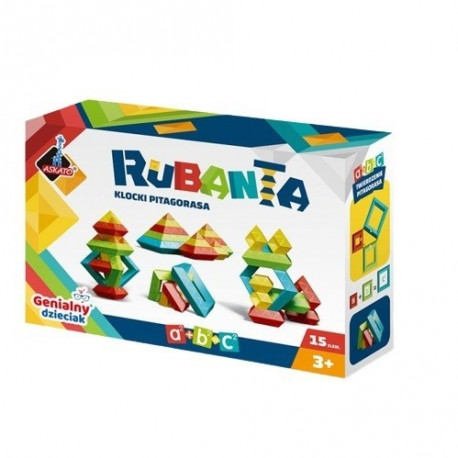 The Rubanta Blocks of Pythagoras (15 Pieces) is an educational wooden building set 