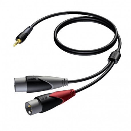 3,5 MM JACK MALE STEREO -2X XLR MALE 3 M