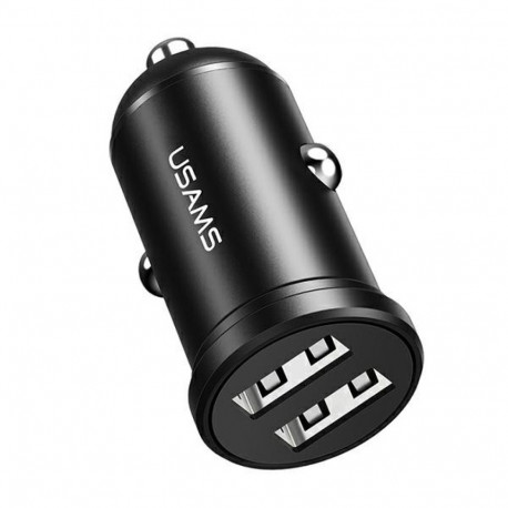 Must autolaadija 2xUSB 2,4A