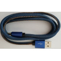 Cable USB 2.0 Type C premium jeans 1 m