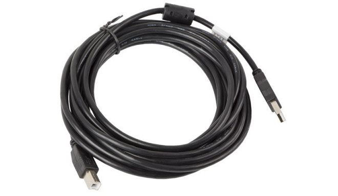 USB 2.0 Type-A to Type-B Cable (5m) - Black with Ferrite Core