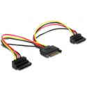 Sata power cable Sata-> (M) >2xSATA angled 15cm
