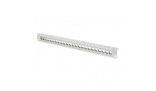 19" 1U 24-Port Modular Shielded Keystone Patch Panel with Cable Management and Labeling, Gre