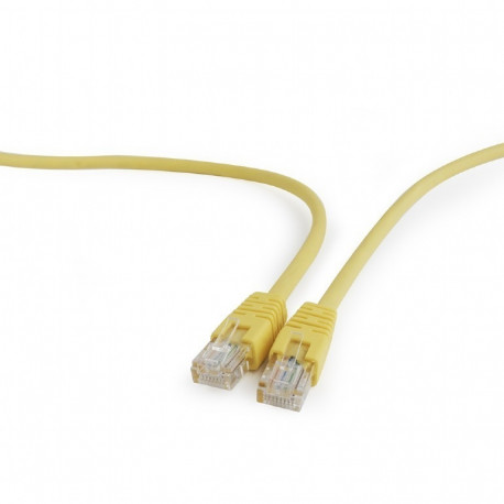 0.5m Cat5e Yellow Patch Cable with Molded Strain Relief and 50u Gold Plated Plugs
