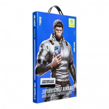 5D Mr. Monkey Glass - Apple iPhone 16 Pro Max black (Airbag Anti-broken)