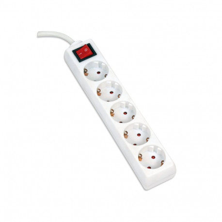 OMEGA POWER STRIP 3M 16A 5 SOCKETS TYPE F SCHUKO GERMAN WHITE[43703]