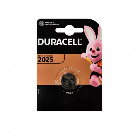 Battery - Duracell CR2025 3V Lithium Battery 20mm x 2.5mm 7g