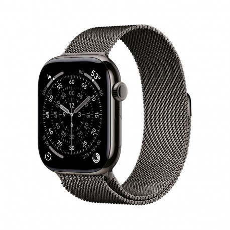 Apple Watch Series 11 GPS + Cellular 46mm Slate Titanium Case with Slate Milanese Loop - M/L