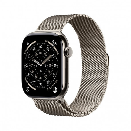 Apple Watch Series 11 GPS + Cellular 46mm Natural Titanium Case with Natural Milanese Loop - M/L
