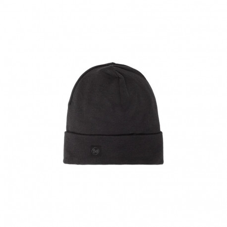 Buff Heavyweight Merino Wool Hat Loose Winter Cap - Black