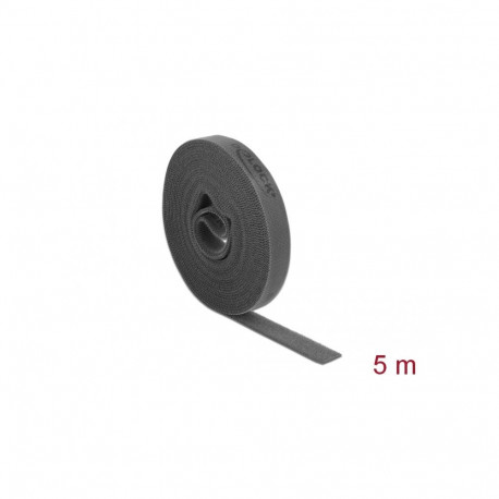 Delock Hook-and-loop tape on roll L 5 m x W 15 mm grey