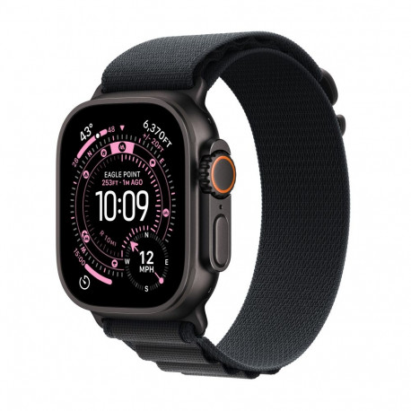Apple Watch Ultra 3 GPS + Cellular 49mm Black Titanium Case with Black Alpine Loop - Large