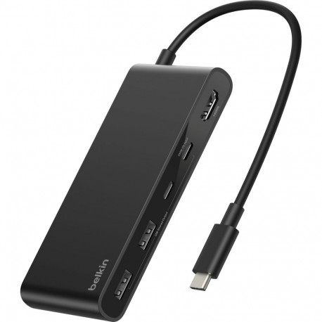 Belkin CONNECT USB-C jaotur AVC023hqBK 7-in-1 kahe USB-C pordiga, must