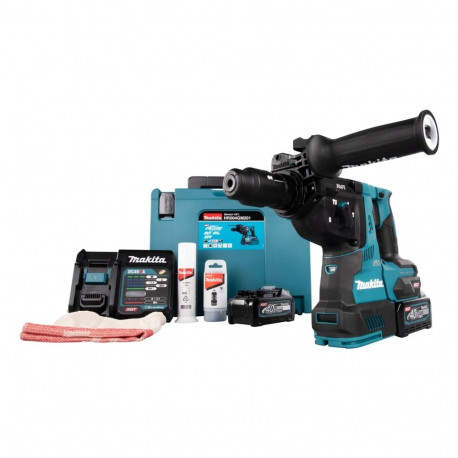 Makita HR004GM201 XGT cordless combination hammer, 40 volts, rotary hammer (blue/black, 2x Li-ion ba