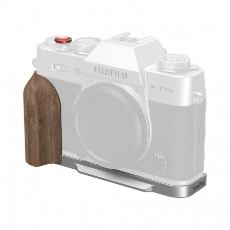 SmallRig 5667 L-Shaped Mount Plate with Wooden Handle for FUJIFILM T30 / T30 II / X-T30 III Silver