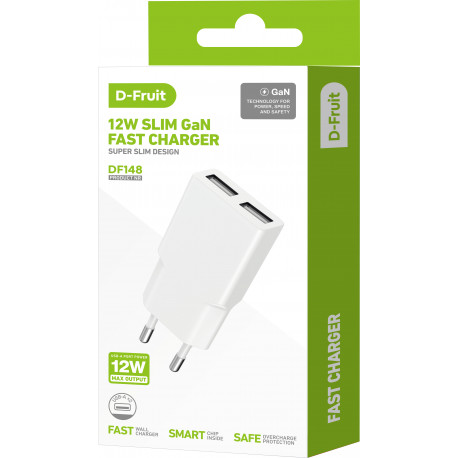 D-Fruit charger 12W 2xUSB-A DF148