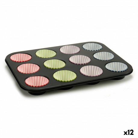Muffin Tray Kinvara Blue Black Red Green Purple Multicolour 7 x 7 x 3 cm 35 x 3 x 26,5 cm Baking tra