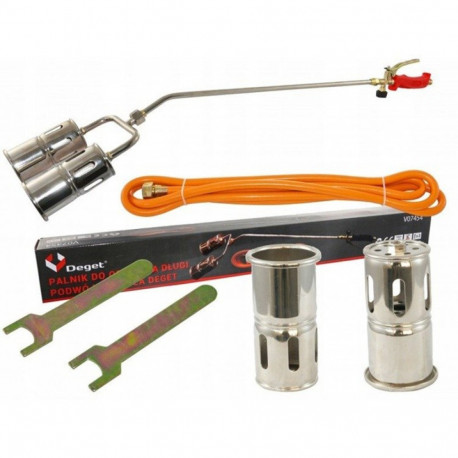 Gas burner double 2x20kW, 2x60mm, 3m DEGET