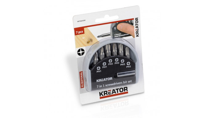 Kreator Bit Set KRT064200, 7 pcs, magnetic bit holder
