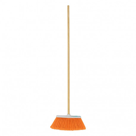 Multipurpose broom 26cm with PVC bristles and wooden handle 120cm Klintek® (12pcs)